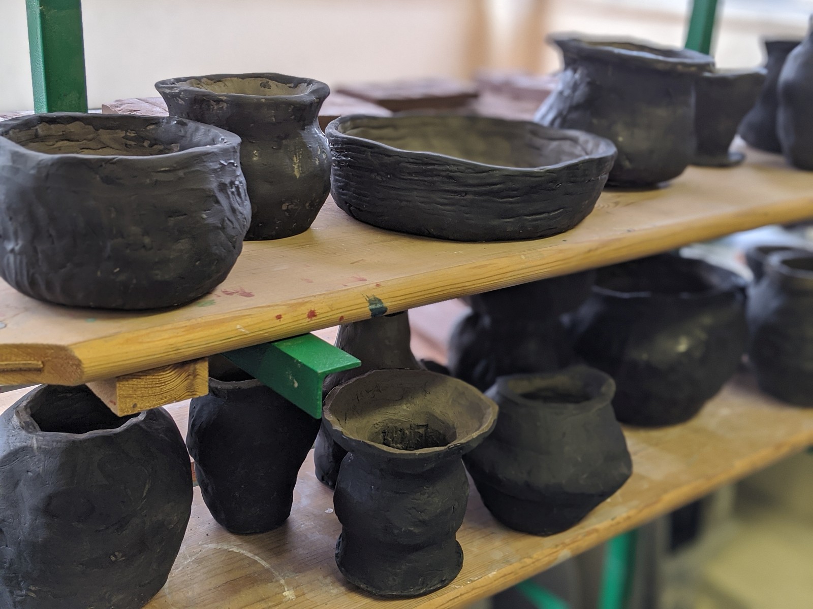 Photo of clay pots made by students