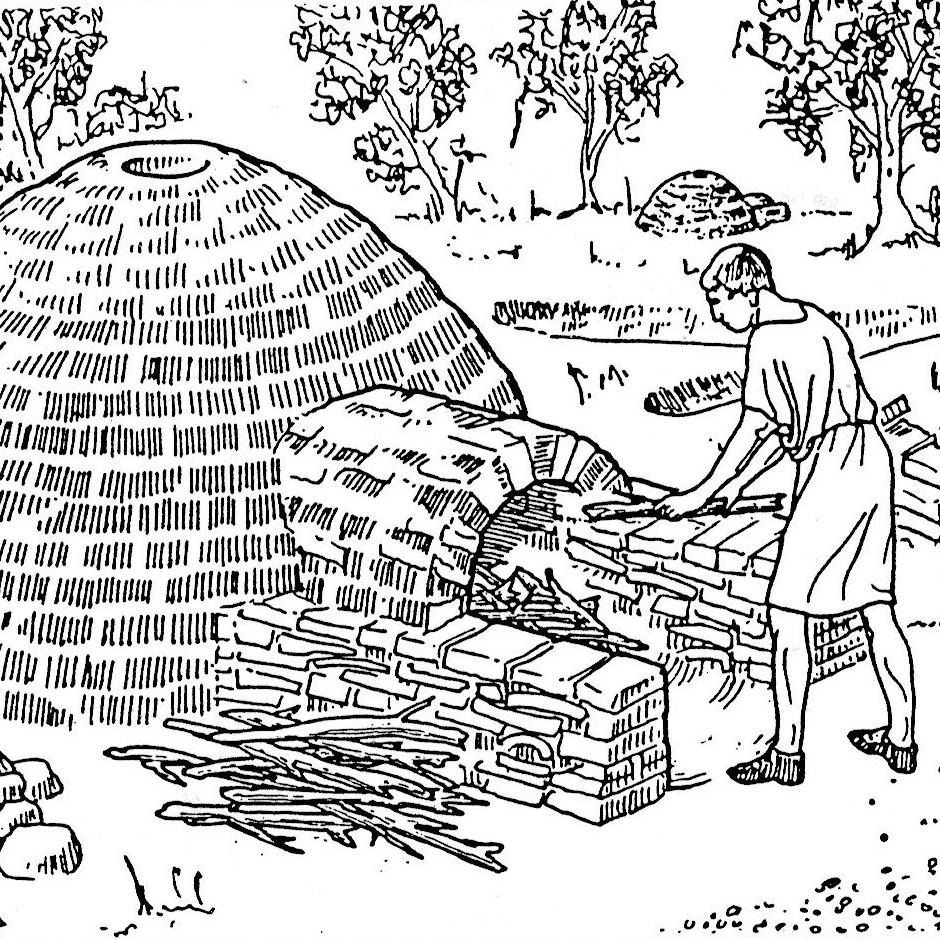 An illustration of what some kilns in Britain might have looked like during the Roman period